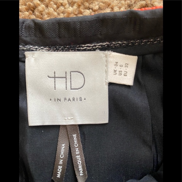 Anthropology HD in Paris circle skirt with bright orange and black strips. - Picture 3 of 4